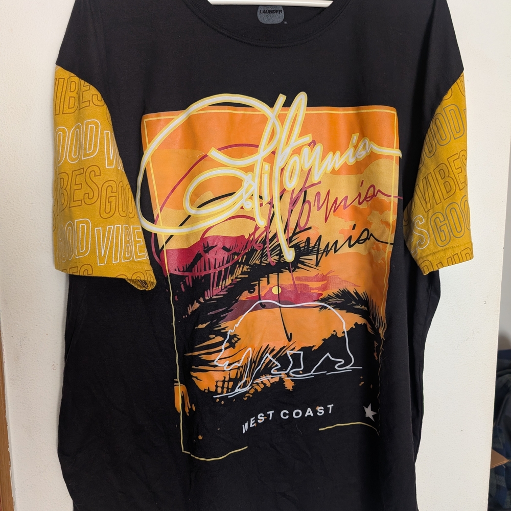 Launder, California Vibes Black and Orange Graphic Tee